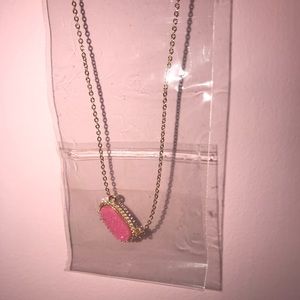 Pink sparkle necklace & earrings